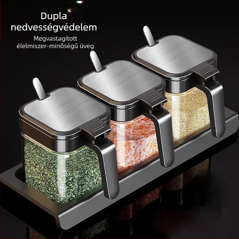 Konyhai tároló fűszeres üveg üveg sós üveg fűszeres üveg háztartási fűszersó nátrium-glutamát fűszerdoboz