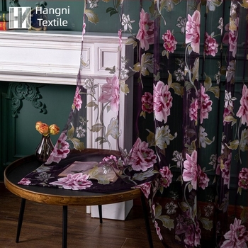 Amerikai vékony, áttetsző nyomtatott ablakhálók, otthoni hangulatdekoráció, kész függönyök gézzel, határokon átnyúló nyomtatott gézfüggönyök