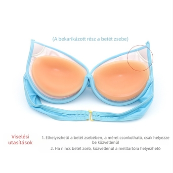 Láthatatlan szilikon mellkaspárna kis mellkasra, megnövelt, vastagított betéttel, fürdőruha, bikini alsónemű, háromdimenziós felső tartó, női mellkaspárna