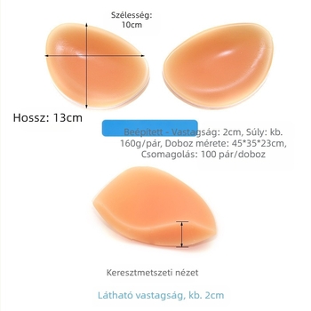 Láthatatlan szilikon mellkaspárna kis mellkasra, megnövelt, vastagított betéttel, fürdőruha, bikini alsónemű, háromdimenziós felső tartó, női mellkaspárna