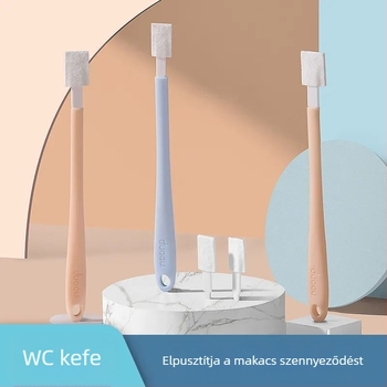 Háztartási WC-kefe tisztítása WC-kefe nélkül, holtszögű rés dobása eldobható WC-kefe esetén