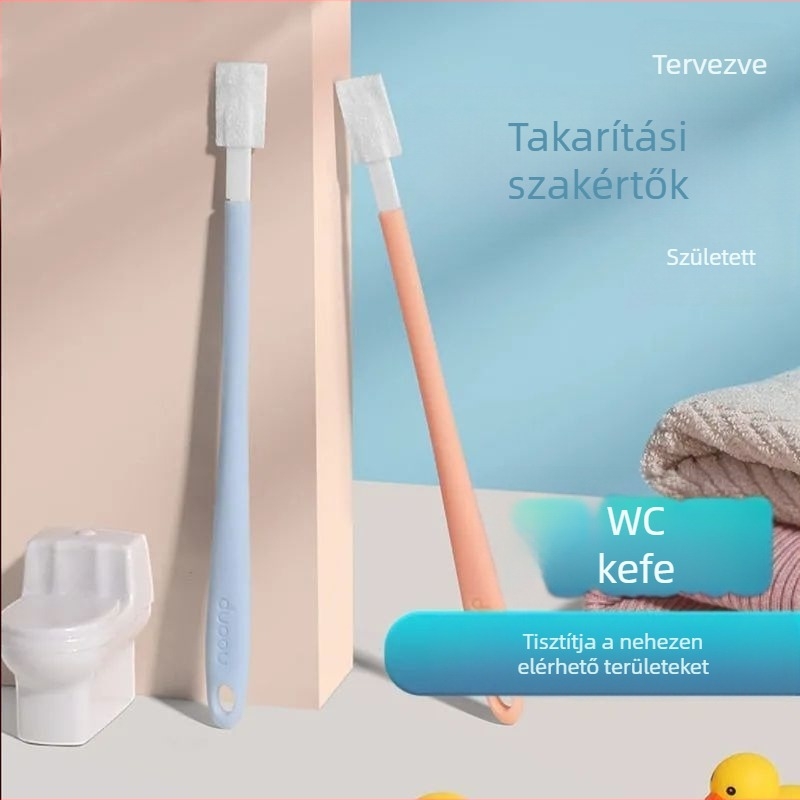 Háztartási WC-kefe tisztítása WC-kefe nélkül, holtszögű rés dobása eldobható WC-kefe esetén