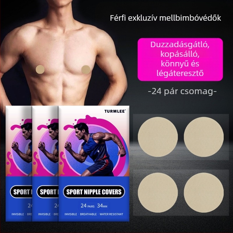 Orvosi, nem érzékeny, eldobható, dudorgátló mellbimbó-matrica fiúknak, láthatatlan maratoni sportokhoz, súrlódásgátló férfi mellmatrica
