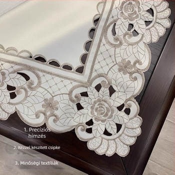 Határokon átnyúló, meleg hímzett asztali terítő modern, egyszerű téglalap alakú poliészter szövet gyártók teaasztal terítő nagykereskedelem