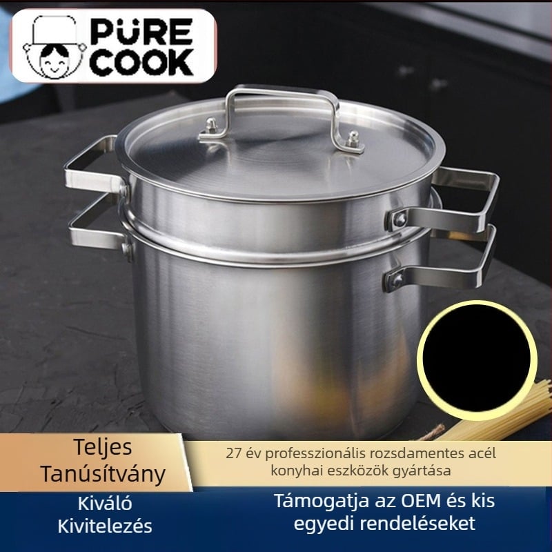 Határokon átnyúló, vastagított, multifunkcionális rozsdamentes acél tésztafazék, blansírozott vízben sült rizsfazék, bevonat nélküli levesfazék, univerzális tűzhely