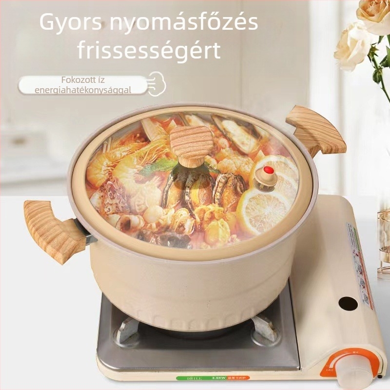 Gyári új mikronyomásos edény, multifunkcionális főzőedény, háztartási tapadásmentes edény, leveses rakott edény, indukciós főzőlap, gáztűzhely, univerzális