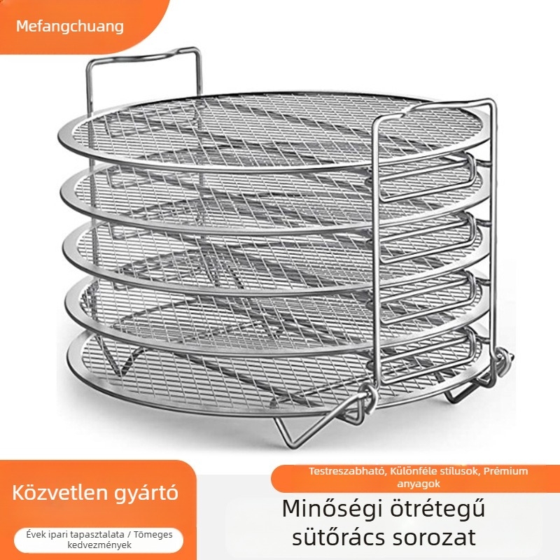 FORRÁS gyártó instant pot légkeveréses fritőz kiegészítők határokon átnyúló raktáron 304 rozsdamentes acél ötrétegű gőzölőállvány szárítóállvány