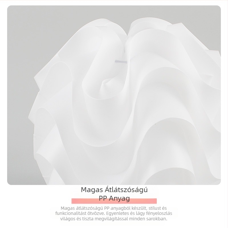 Pp hullámgömb lámpaernyő kávézó étterem egyszerű kreatív kerek csillár hálószoba lámpaernyő shell állólámpa nagykereskedelem