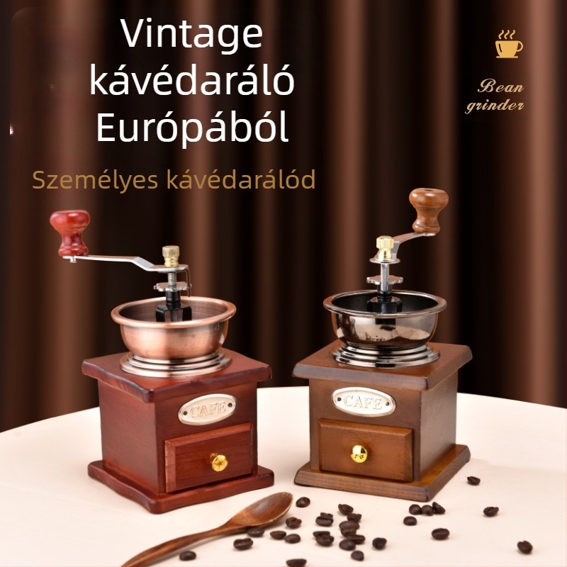 Határokon átnyúló, kézzel forgatható kávédaráló Retro mini daráló kávédarálóhoz, forró kávézó díszekhez