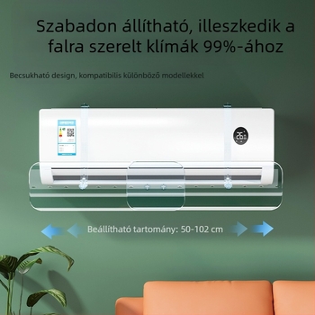 Átlátszó klíma szélvédő, Telepítésmentes, behúzható, falra szerelhető klíma szélvédő, Közvetlen fúvással szemben védelemmel ellátott szélvédő