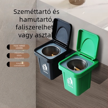 Szemetes kreatív hamutartó háztartási fedéllel nappali fali WC fürdőszoba hamutartó légy elleni hamutartó