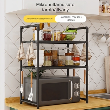 Kétszintes konyha korláttal, horoggal, fűszertartóval, mikrohullámú sütő rácsával, kiszélesített, vastagított sütő kenyérsütő rácsával