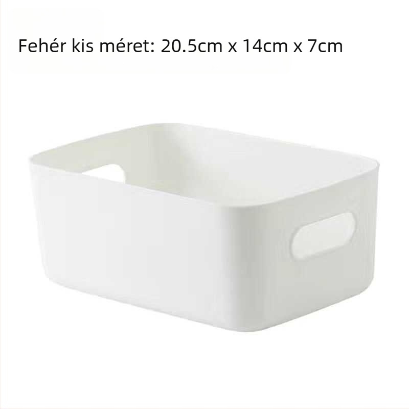 Megfizethető egyszerű fehér táska tárolókosár kollégiumi matricás tárolódoboz stílusos műanyag nagy kapacitású vegyes doboz