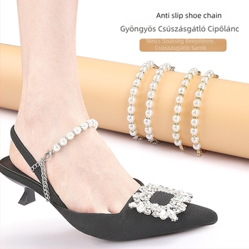 Gyöngyláncos cipőfűzők, beszerelésmentes cipők, nagyméretű, sarok nélküli cipőfűzők, szandálok, séta, leejtett cipők lusta embereknek, több pántos cipőfűzők