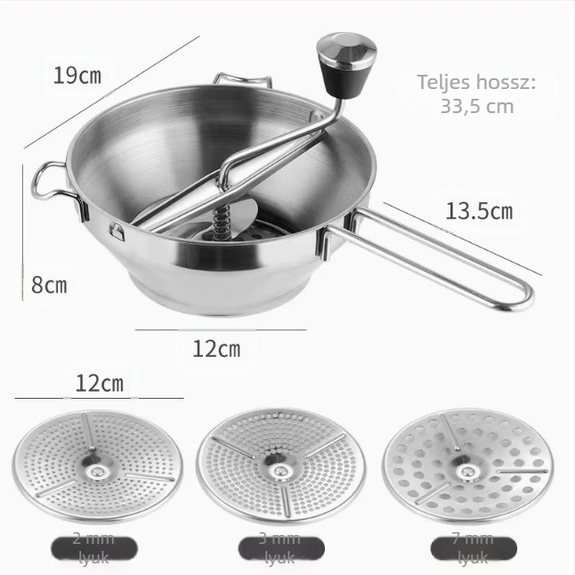 Rozsdamentes acél zöldségdaráló többfunkciós zöldségreszelő koreai japán konyha zöldség-burgonya zúzó és préselő ételdaráló