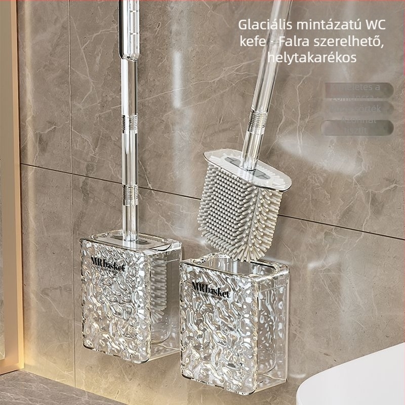 Gleccser mintás WC-kefe háztartási, nem holtszögű WC-kefe WC-mosó műkefe WC-kefe falra szerelhető