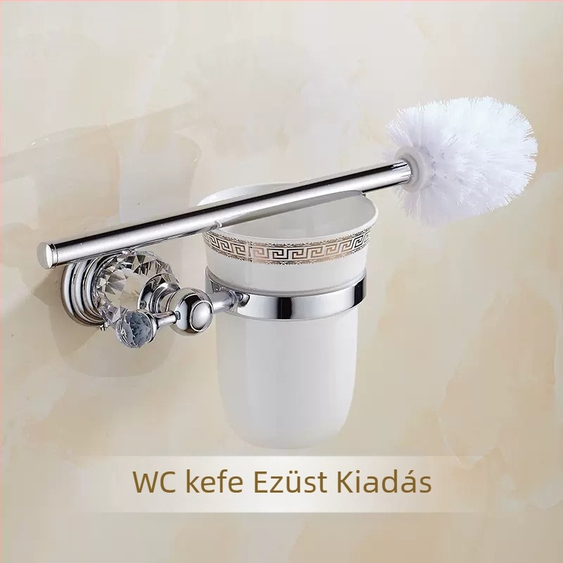 Európai stílusú arany kristály sorozatú WC-kefe tartó antik hardver medál WC-kellékek WC-tisztító kefe készlet