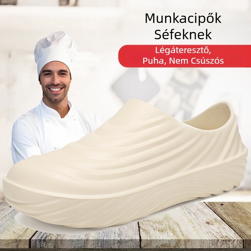 Professzionális szakácscipők csúszásmentes, vízálló, olajálló, fekete, kopásálló konyhai munkakonyha, szállodai étterem, pincér különlegessége