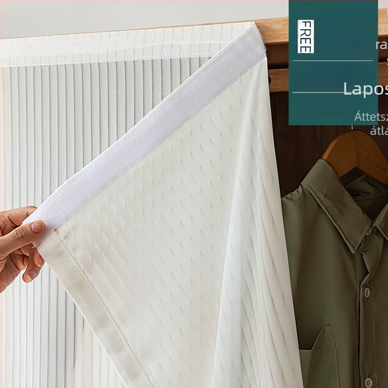 Határokon átnyúló külkereskedelmi velencei fonalfüggöny gézfüggöny tépőzáras lyukasztásmentes telepítés öntapadós átlátszó áteresztő rövid gézfüggöny