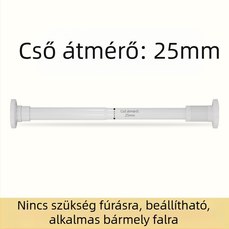 Korlátozott vásárlási lehetőség, ütésmentes teleszkópos rúd, zuhanyfüggöny rúd, függönyrúd erkélyre, ruhatartó rúd, gardróbtartó, teleszkópos ajtó függönyrúd