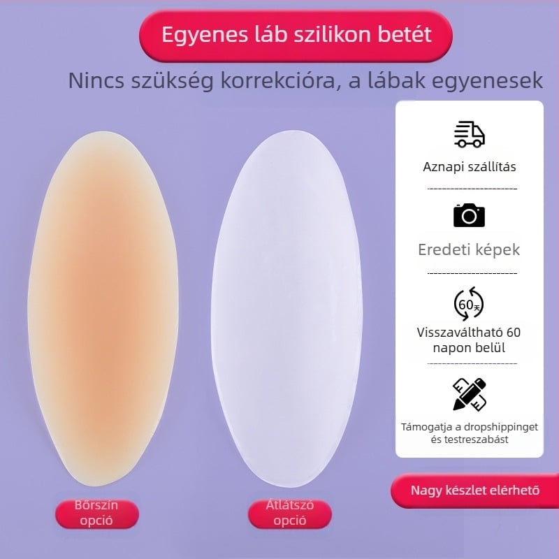Szilikon lábfoltok, vádli oldalfoltok, belső comb kidörzsölődésgátló csípőfoltok, egyenes lábfoltok, vékony, láthatatlan, nyomtalan