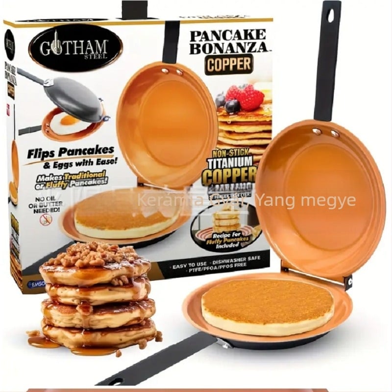 Határokon átnyúló Amazon tortaforma kétoldalas tapadásmentes serpenyő mexikói összecsukható serpenyő arany összecsukható serpenyő