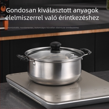 Határokon átnyúló rozsdamentes acél edénykészlet, 6 darabos exportkészlet, edénysor fogantyúval, sütőfogantyús leveses fazék, 16-20 cm-es ajándékkészlet