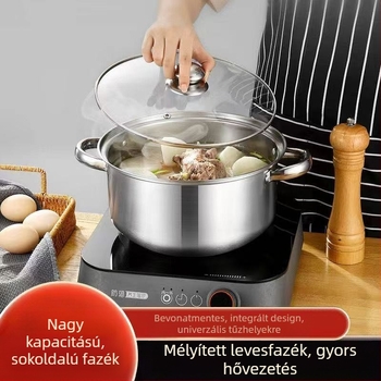Extra vastag almás fazék rozsdamentes acél levesesfazék háztartási zabkása leves lapos aljú forrázásgátló fazék többcélú sűrített