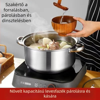 Extra vastag almás fazék rozsdamentes acél levesesfazék háztartási zabkása leves lapos aljú forrázásgátló fazék többcélú sűrített
