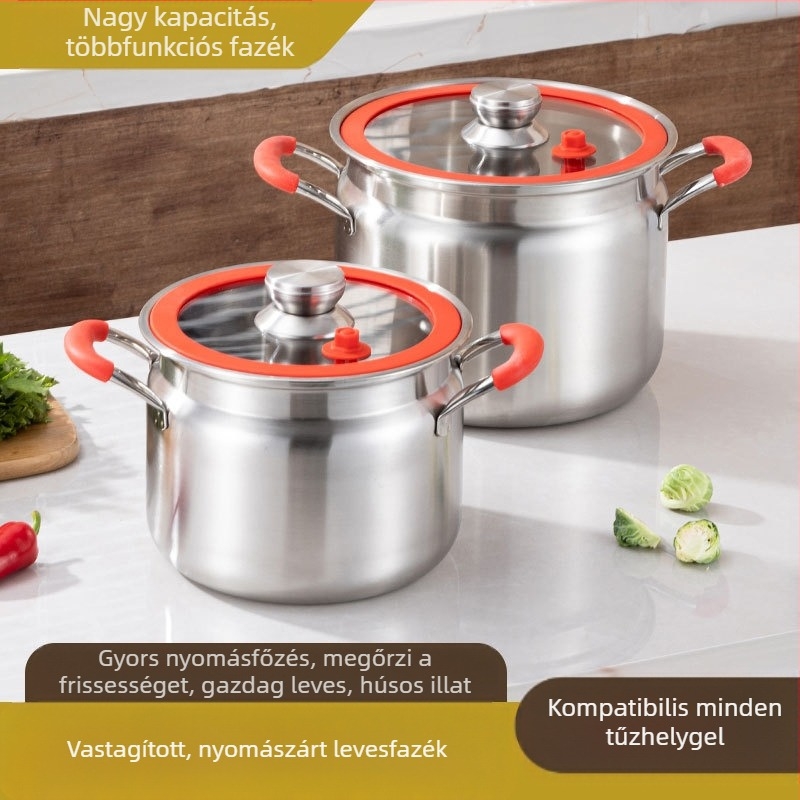 Vastagított rozsdamentes acél mikronyomású főző, nagy kapacitású háztartási levesesfazék, lezárt üveg, pároláshoz és főzéshez, többcélú gőzölős levesesfazék, nagykereskedelmi ajándék