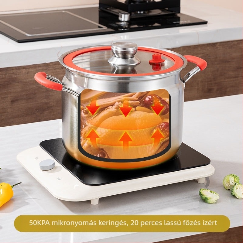 Vastagított rozsdamentes acél mikronyomású főző, nagy kapacitású háztartási levesesfazék, lezárt üveg, pároláshoz és főzéshez, többcélú gőzölős levesesfazék, nagykereskedelmi ajándék