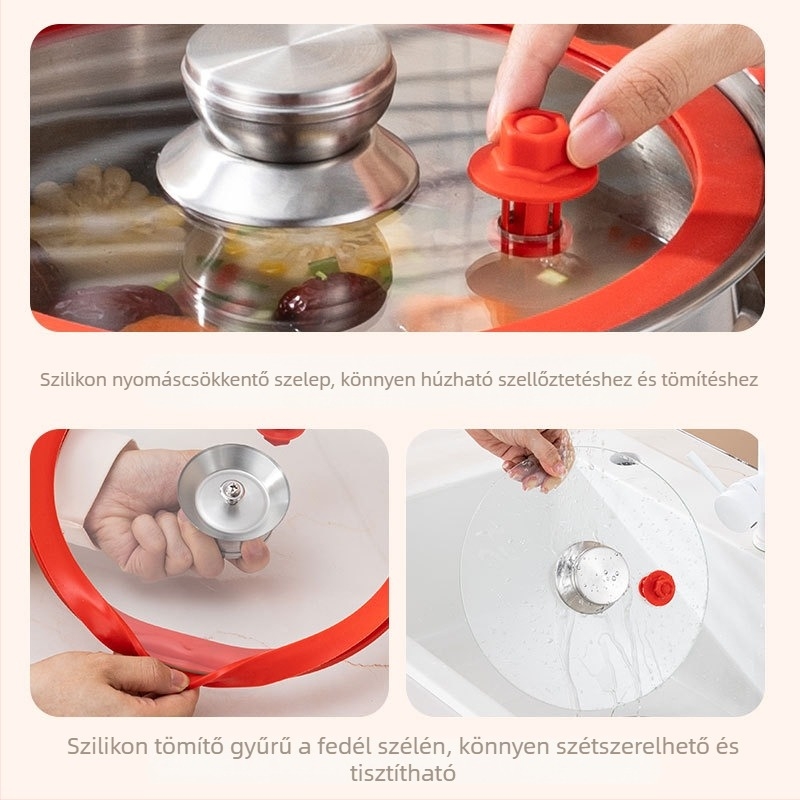 Vastagított rozsdamentes acél mikronyomású főző, nagy kapacitású háztartási levesesfazék, lezárt üveg, pároláshoz és főzéshez, többcélú gőzölős levesesfazék, nagykereskedelmi ajándék