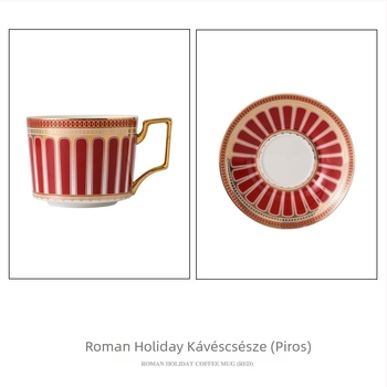 Római ünnepi csont porcelán kávéscsésze és csészealj, északi INS stílusú kávéscsésze és csészealj készlet, brit délutáni virágos teáscsésze otthonra