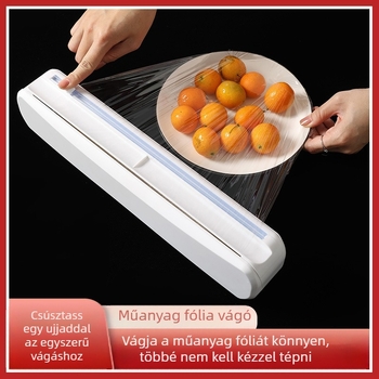 Tapadókorongos műanyag fóliavágó műanyag fólia konyhai eldobható tömítő állítható csomagoló tapadókorongos vágódoboz
