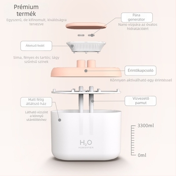 Gyári nagy kapacitású dupla permetező párásító háztartási új mini 3,3 literes színes kis porlasztó légtisztító