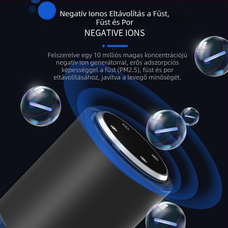 Figo 8. generációs intelligens autós légtisztító és egyéb negatív ionos ózonos sterilizálás, portalanítás, formaldehid autós oxigénrúd