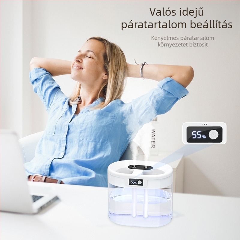 Határokon átnyúló új párásító, dupla sugaras, nagy kapacitású háztartási csendes párásító, usb vezetékes töltőpermetezős éjszakai fénypárásító