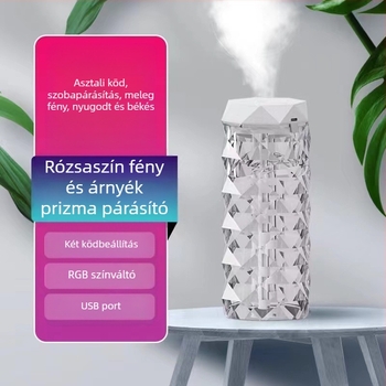 Határokon átnyúló kristály párásító RGB színváltós színes párásító otthoni asztali nagy kapacitású légtisztító nagykereskedelem