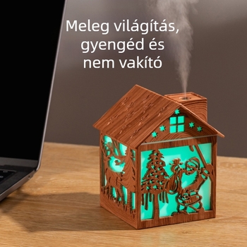 Új karácsonyi elem párásító Mikulás karácsonyfa karácsonyi faház lágy és ragyogó színes fénypárásító