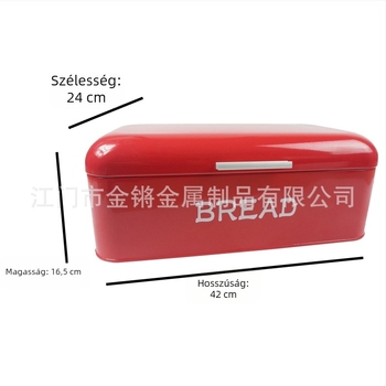Határokon átnyúló forrásból származó Amazon forró fém nagy lapos fedelű kenyértartó doboz európai konyhai tárolódoboz Jiangmen gyár