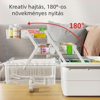 Gyógyszeres doboz háztartási nagy kapacitású háztartási gyógyszeres doboz többfunkciós vegyes tároló doboz nagy értékű asztali tárolóállvány