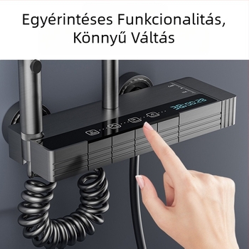 Új zuhanyfej fürdőszobai esőztető zuhanyszett multifunkciós zuhanyfej gombos kapcsoló hangulatvilágítás teljes szett digitális kijelzős zuhanyfej