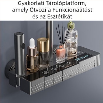 Új zuhanyfej fürdőszobai esőztető zuhanyszett multifunkciós zuhanyfej gombos kapcsoló hangulatvilágítás teljes szett digitális kijelzős zuhanyfej
