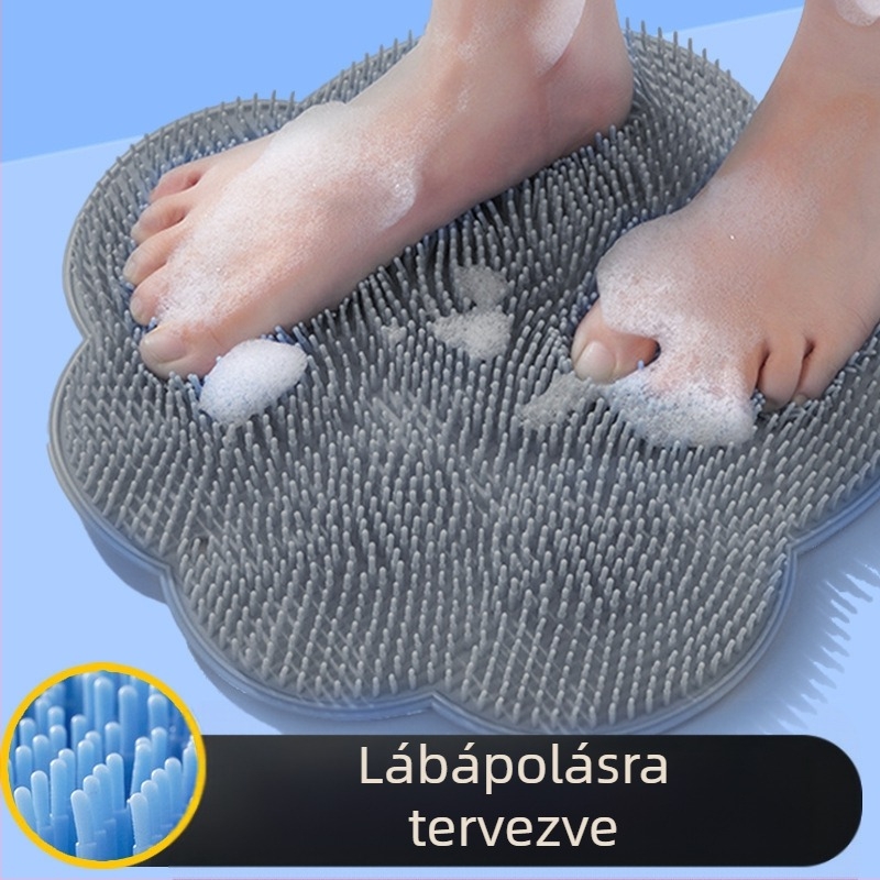 Fürdőszobai lábtisztító szőnyeg lábmosáshoz, elhalt bőr eltávolításához, nagy lusta háttisztító tapadókorongos masszázzsal