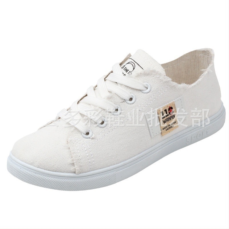 Egyrészes, új, diáklány vászoncipő, kényelmes, könnyű, hétköznapi cipő, kockás, régi, pekingi, női vászoncipő