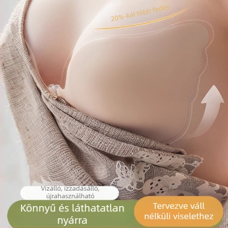 Női nyári vékony, lélegző, nagy mellkasú, kis mellkasú push-up tapasz megereszkedés ellen, szilikon, láthatatlan mellfolttal