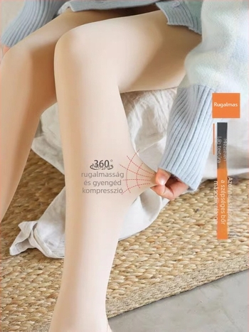 Hússzínű, valósághű, új, csupasz lábhatású női egyrészes harisnya, meleg pamutnadrág őszre és télre, polár béléssel és vastagított leggings