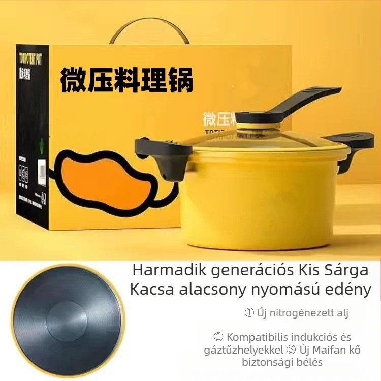 Harrow új stílusú kis sárga kacsa mikronyomásos edény háztartási 7 literes leveses nyomásos edény mikronyomásos főzőleveses edény ajándék edény