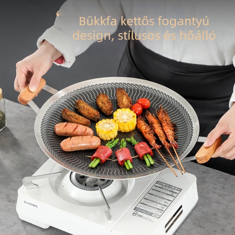 316 rozsdamentes acél grillsütőlap tapadásmentes kültéri kempingtűzhely elektromos kerámia indukciós főzőlap speciális grillsütő serpenyő hordozható grillsütő