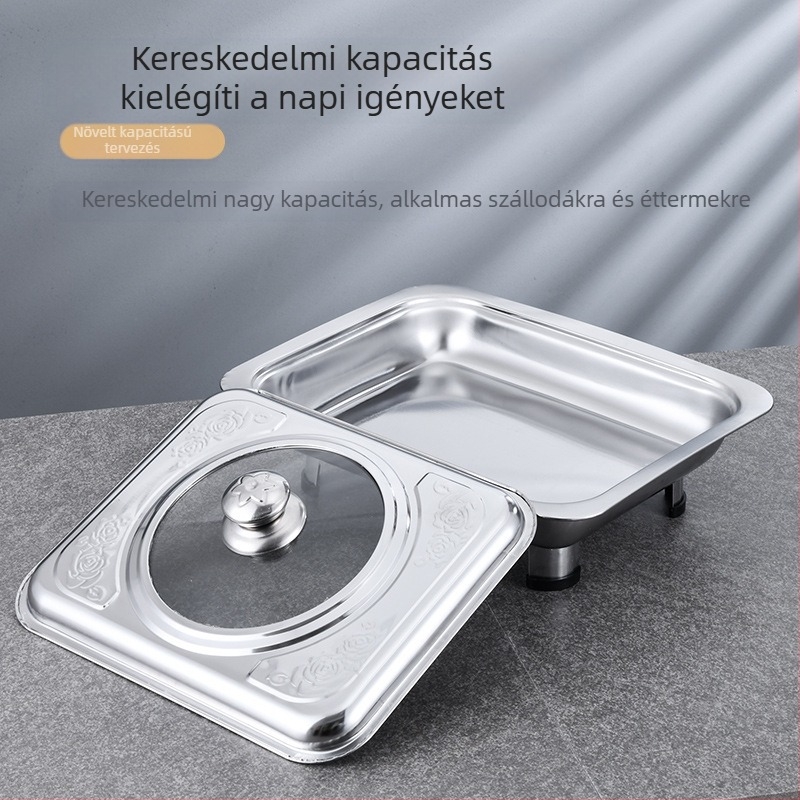 Rozsdamentes acél négylábú tűzhely büfé négyzet alakú tűzhely grillezett halfőző Visual Glass Factory közvetlen levehető kombinált lábak